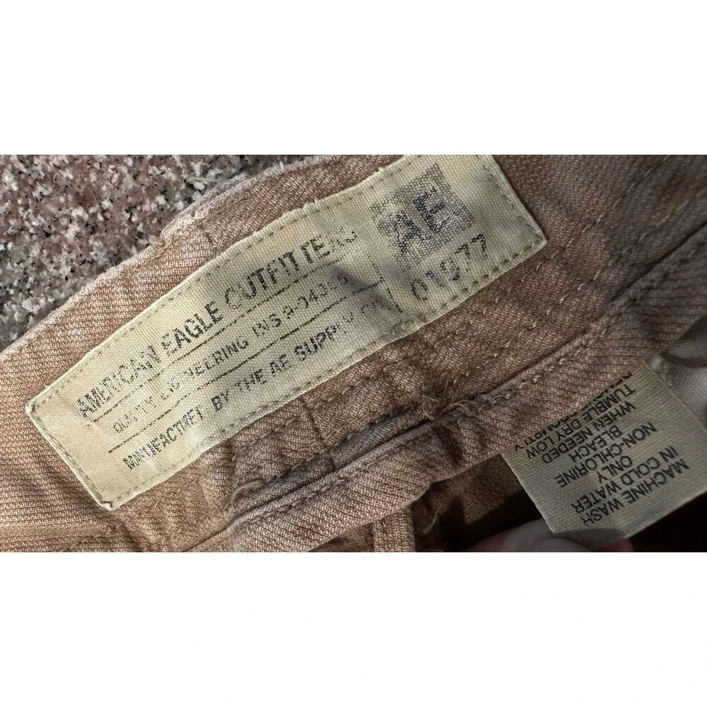 American Eagle AE Supply‎ Y2K Flex Cargo Pants Tan Mens Military Inspired 36x